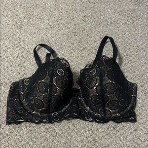 aerie Black Floral Lace Underwire Bra
